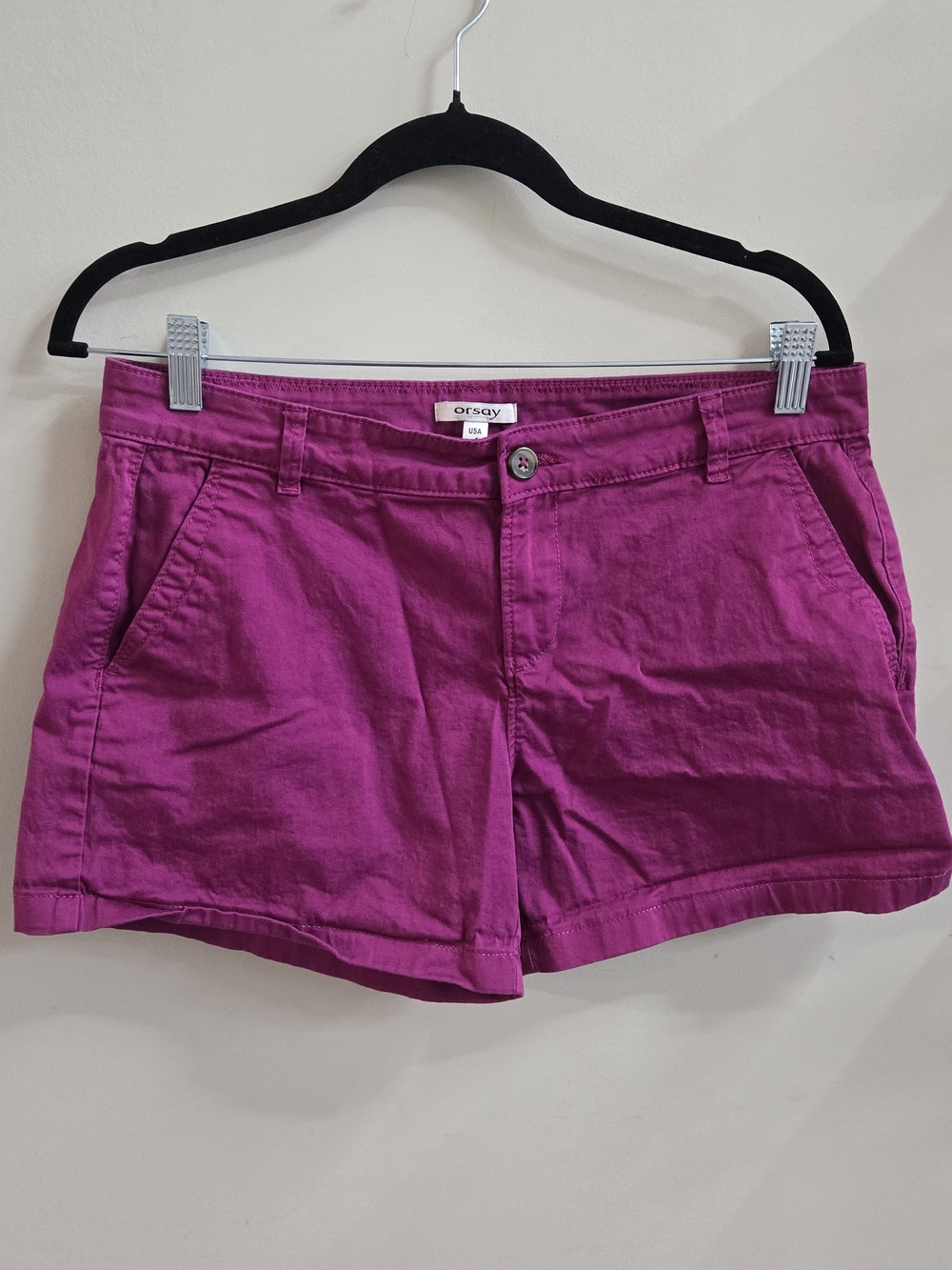Orsay Women’s Size 4 Magenta Pink Chino Shorts Stretch Cotton